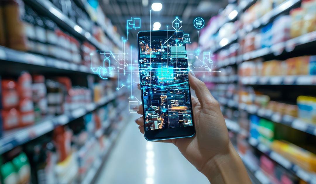 Smartphone scanning supermarket shelves for inventory tracking